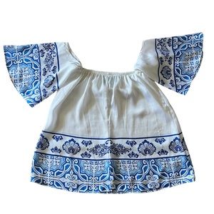 Itala Squared Neck Off The Shoulder Blouse Sz. M